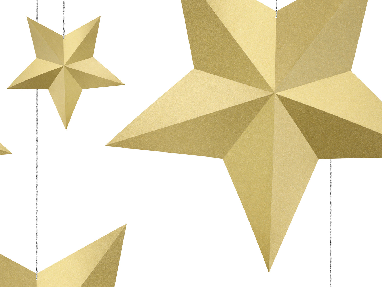 Gold Star Hanging Decorations (6 pk)