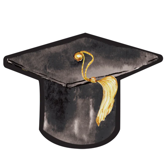 Graduation Cap Die Cut Small Plate (8 Count)