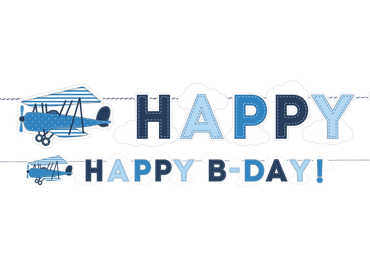 Little Plane Happy B-day Banner