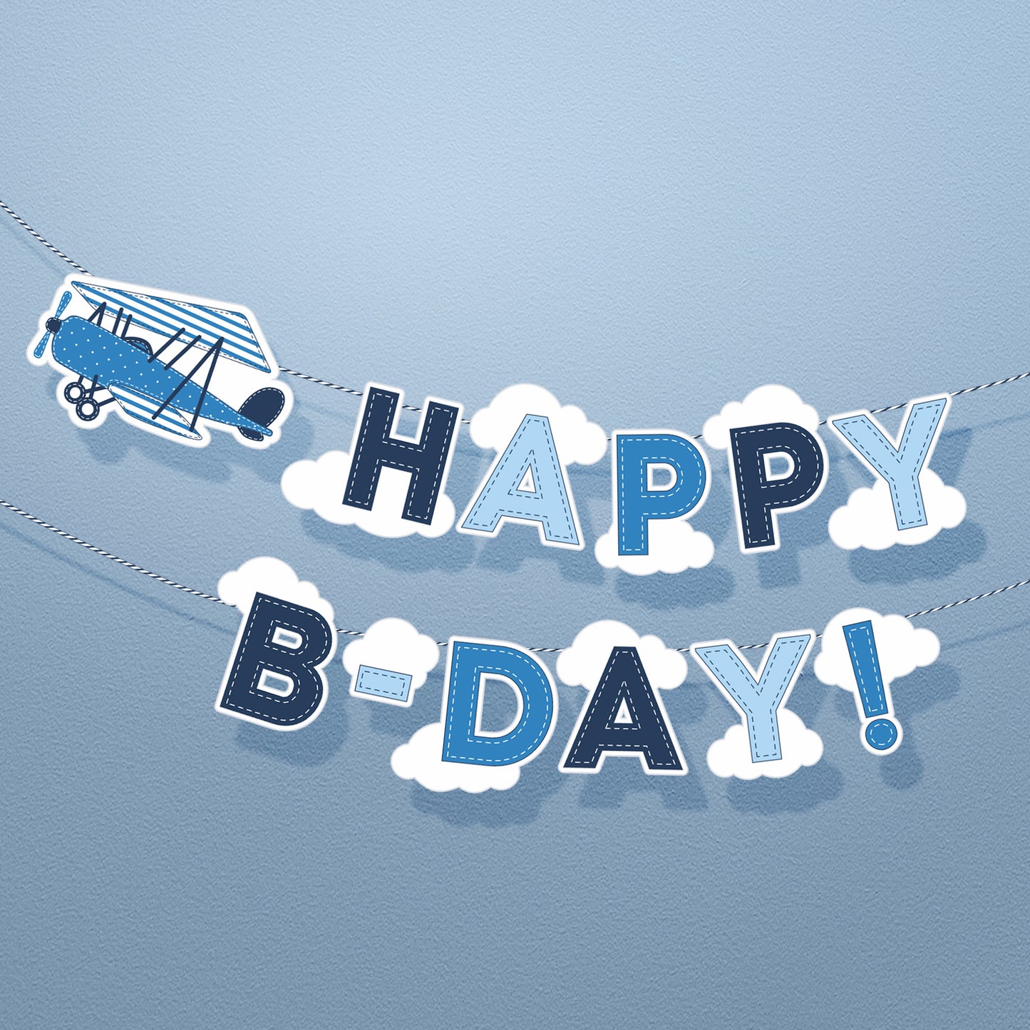 Little Plane Happy B-day Banner