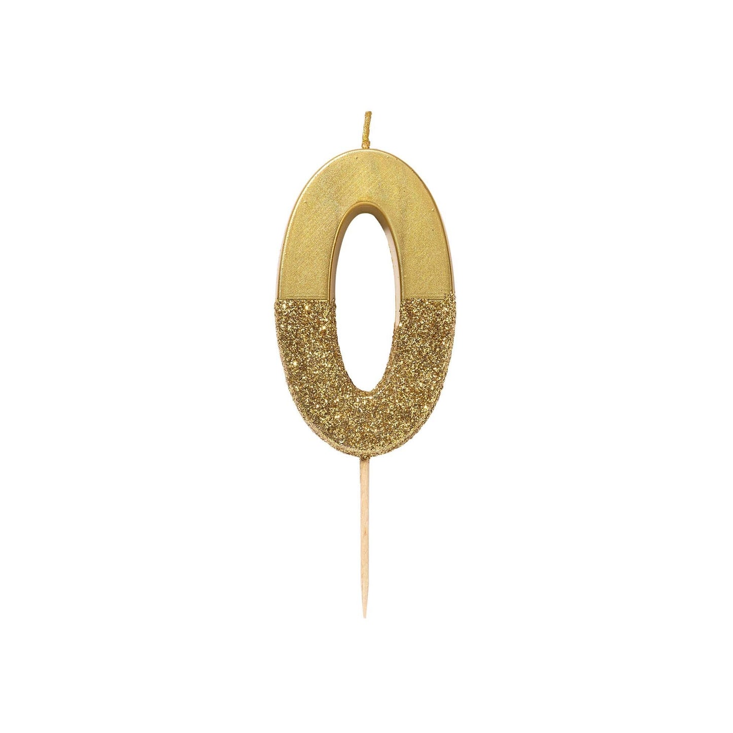 Gold Glitter Dipped Number Candles