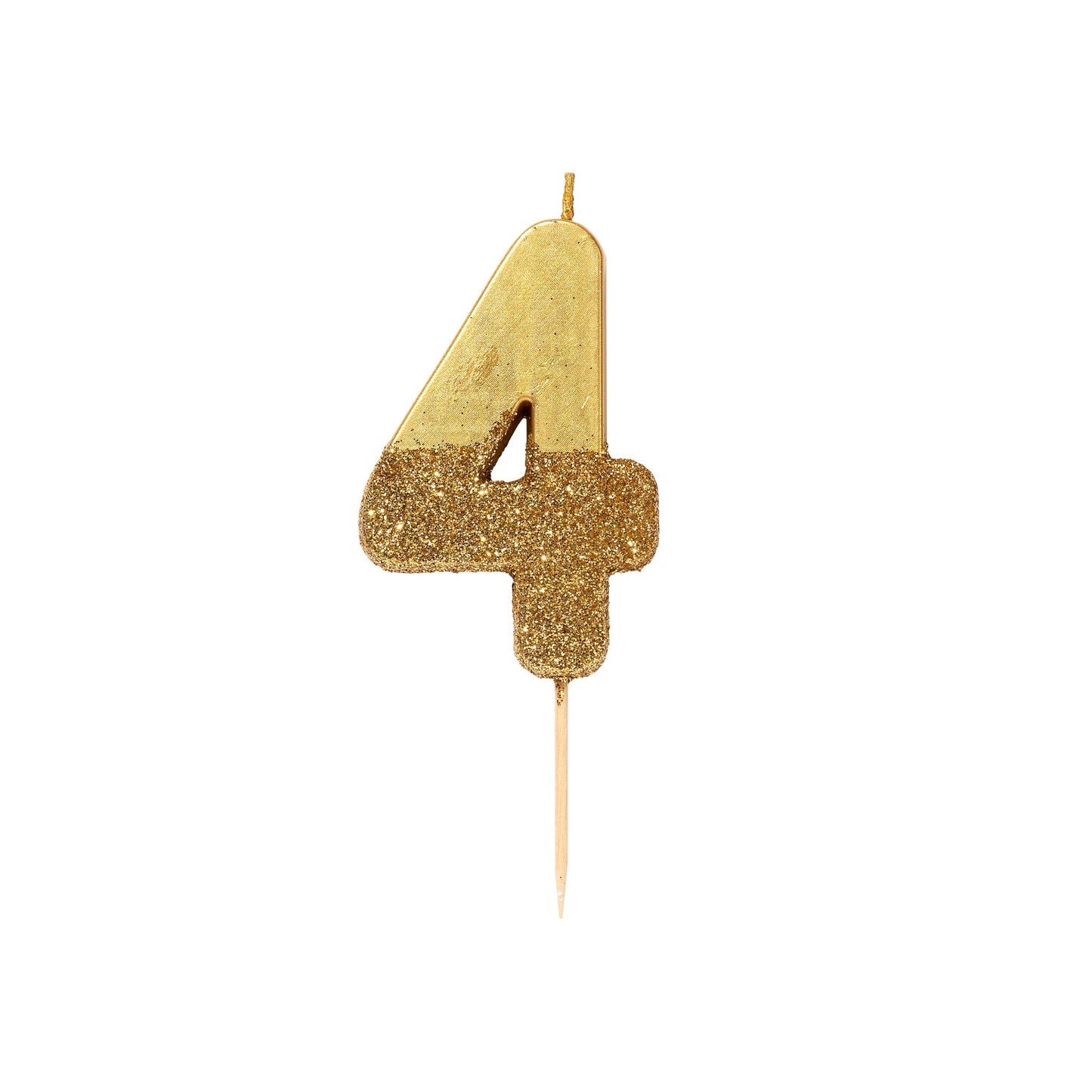 Gold Glitter Dipped Number Candles