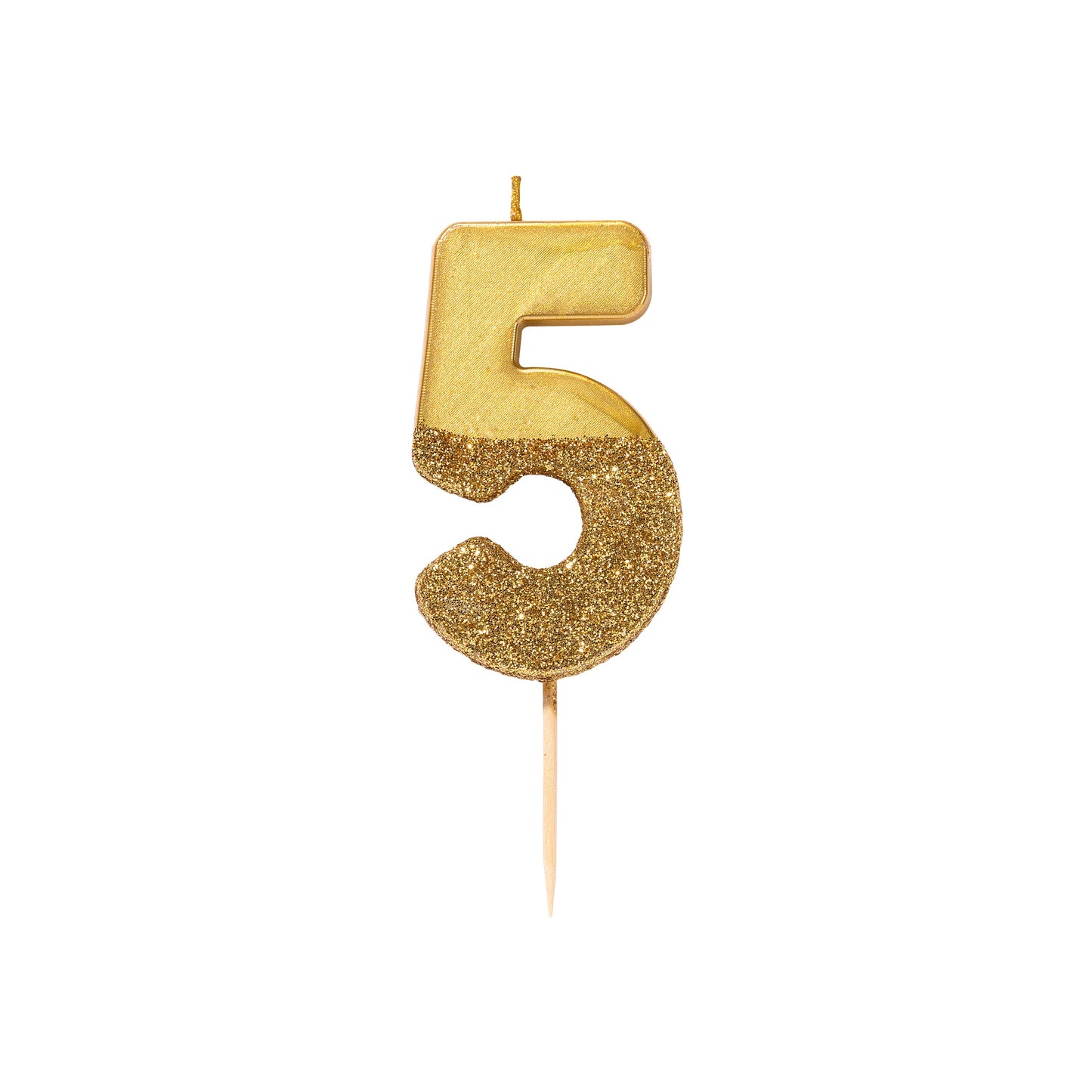 Gold Glitter Dipped Number Candles