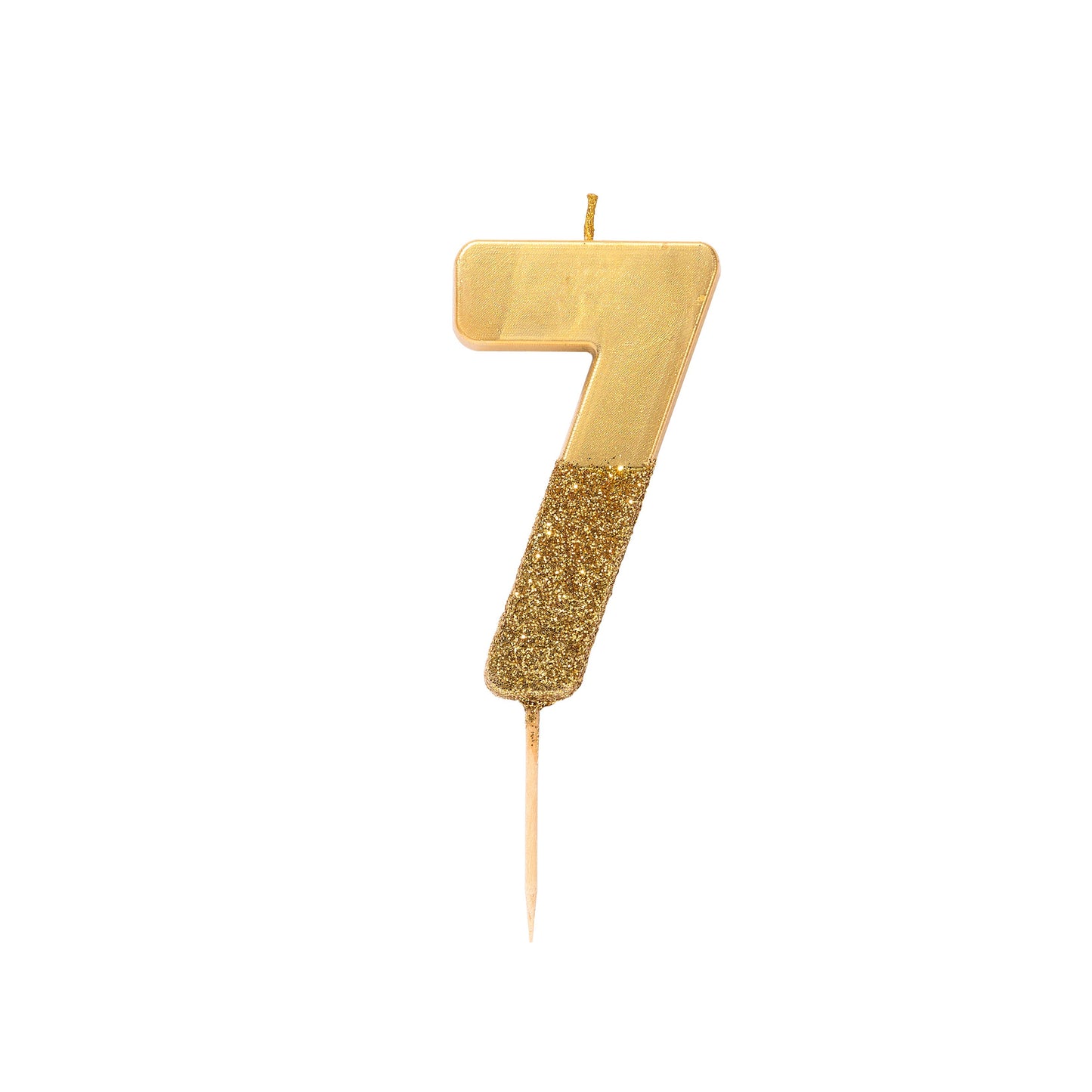 Gold Glitter Dipped Number Candles