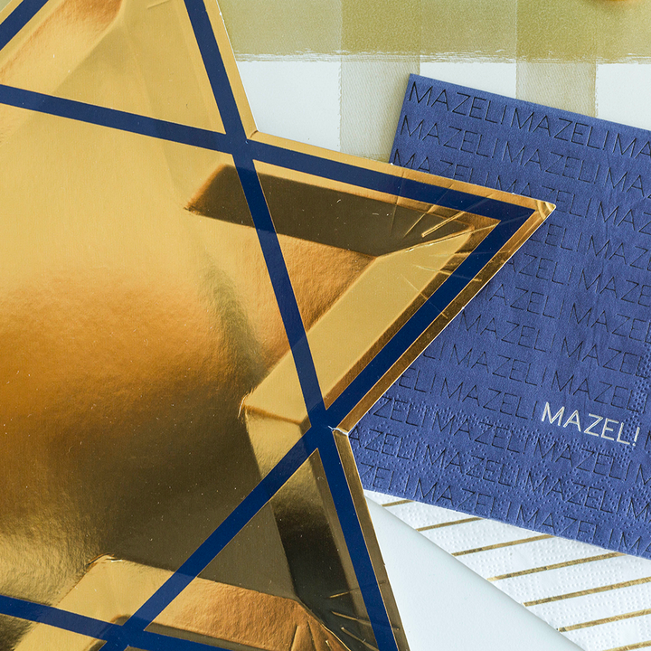 Gold Star of David Plates (8 pk)