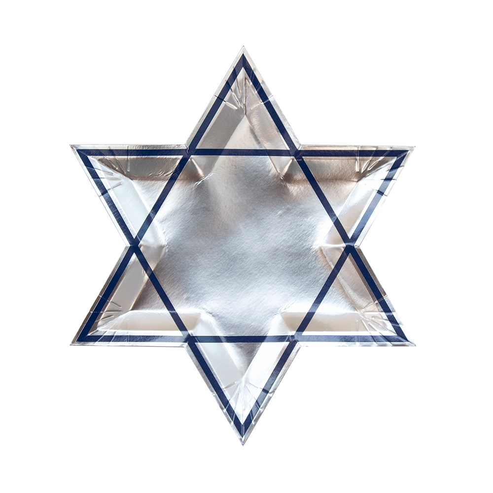 Silver Star of David Plates (8 pk)