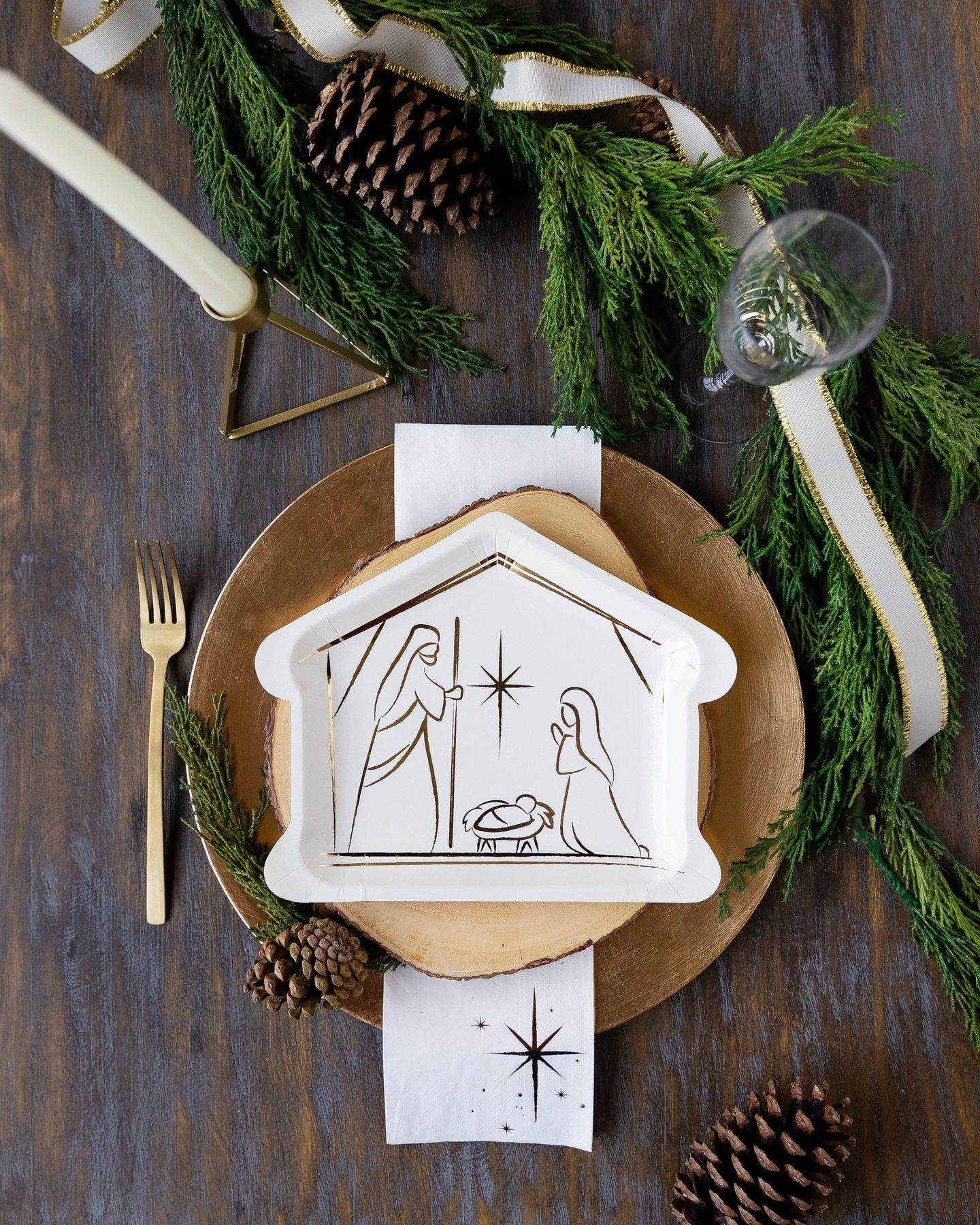 Silent Night Nativity Plates