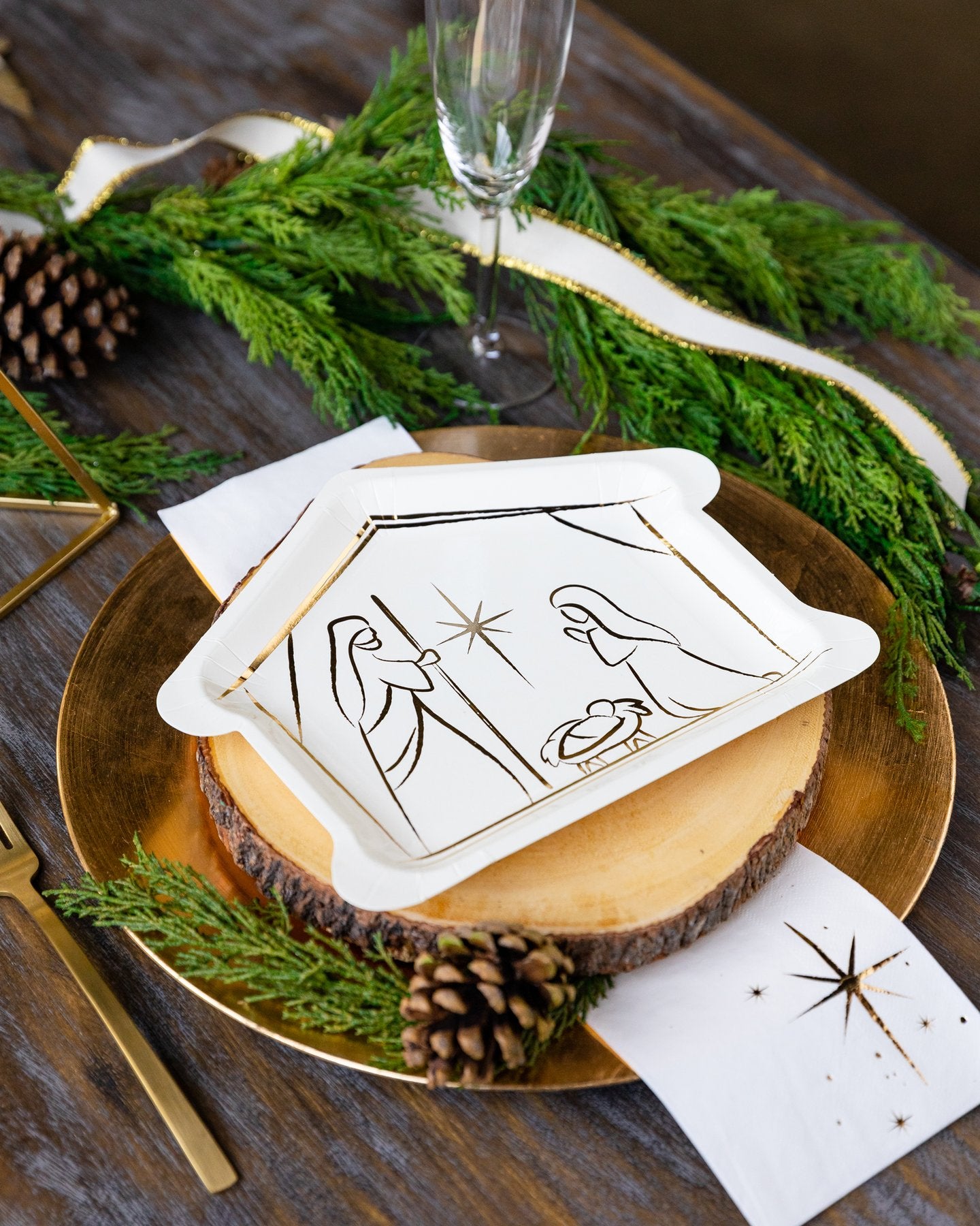 Silent Night Nativity Plates