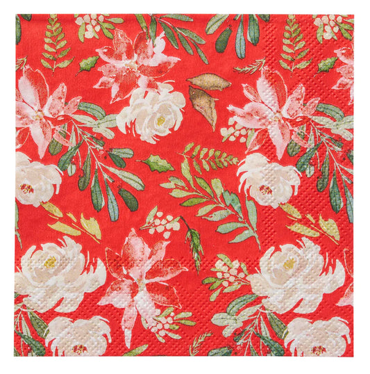 Winter Blossom Beverage Napkins (20 Pack)