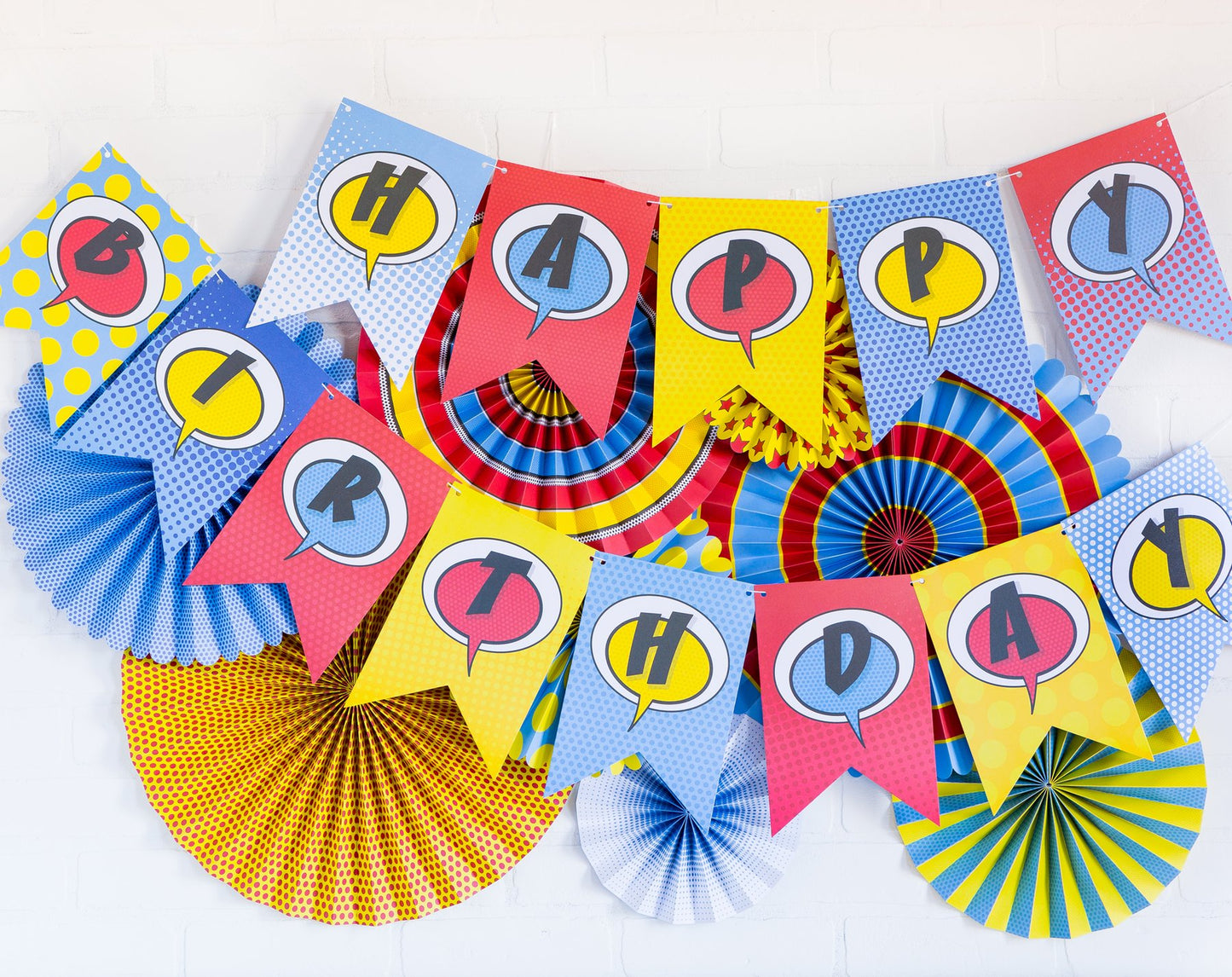Comic Pop "Happy Birthday" Banner