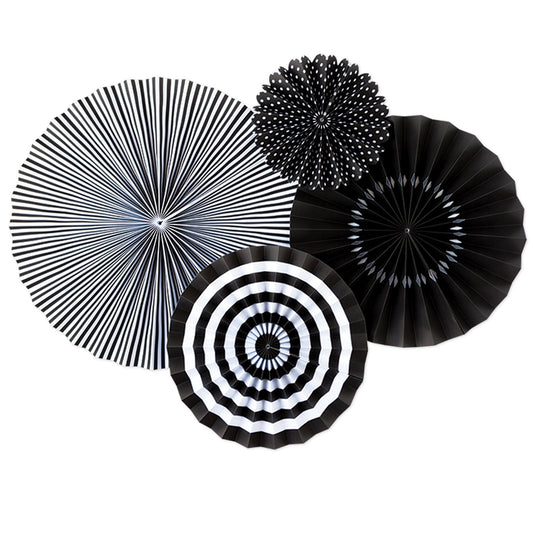 Party Fans: Black Onyx (4 pk)