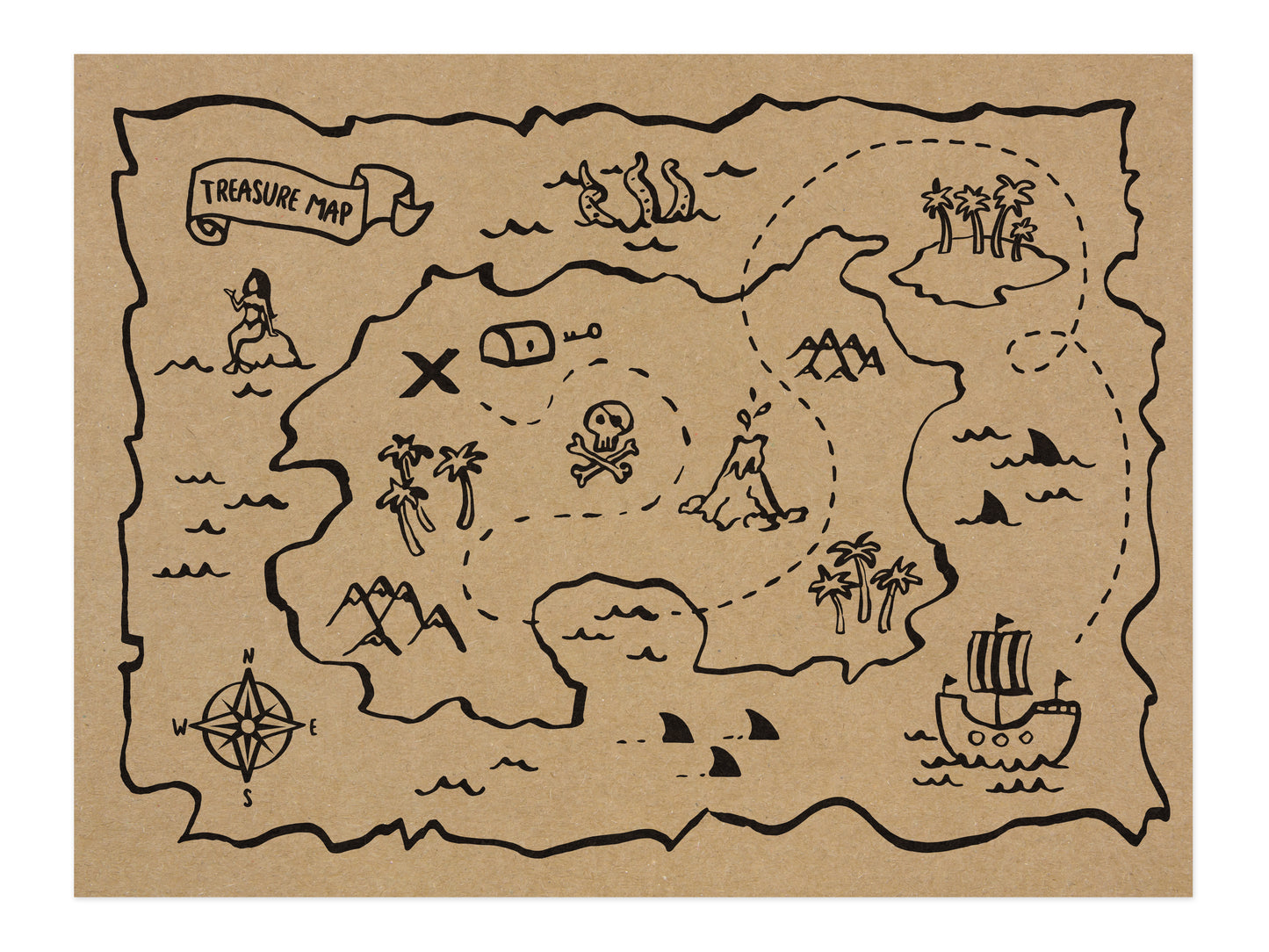 Pirate Treasure Map Placemats (6 pk)