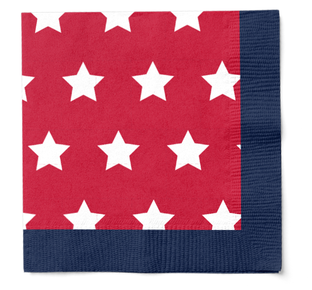Red Patriotic Beverage Napkins (16 pk)