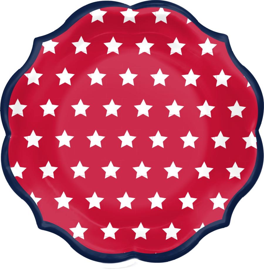 Red Patriotic Large Plates (8 pk)