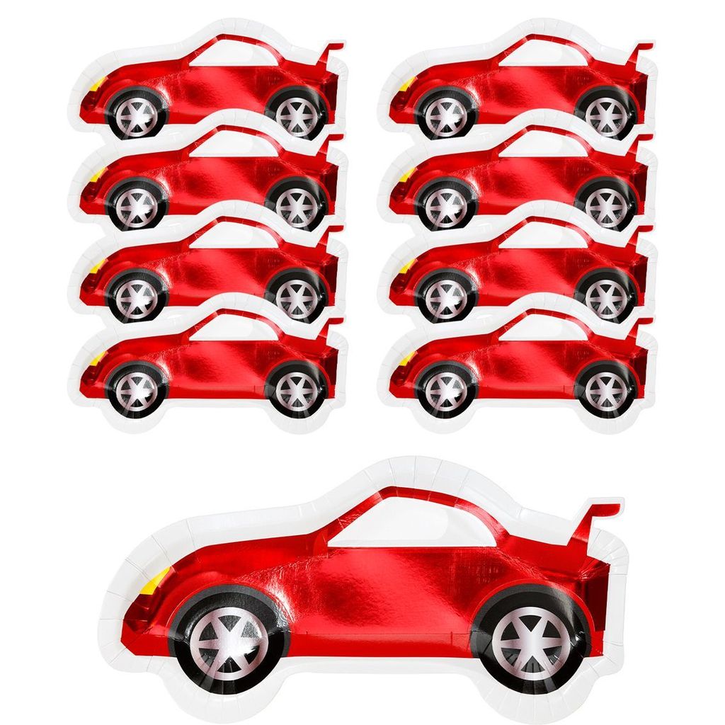 Party Racer Car Shaped Plates (8 pk)
