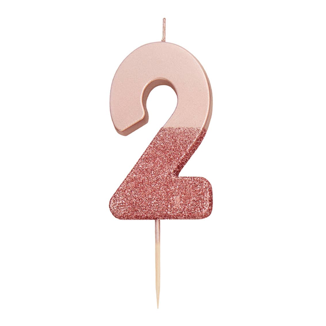 Rose Gold Glitter Dipped Number Candles
