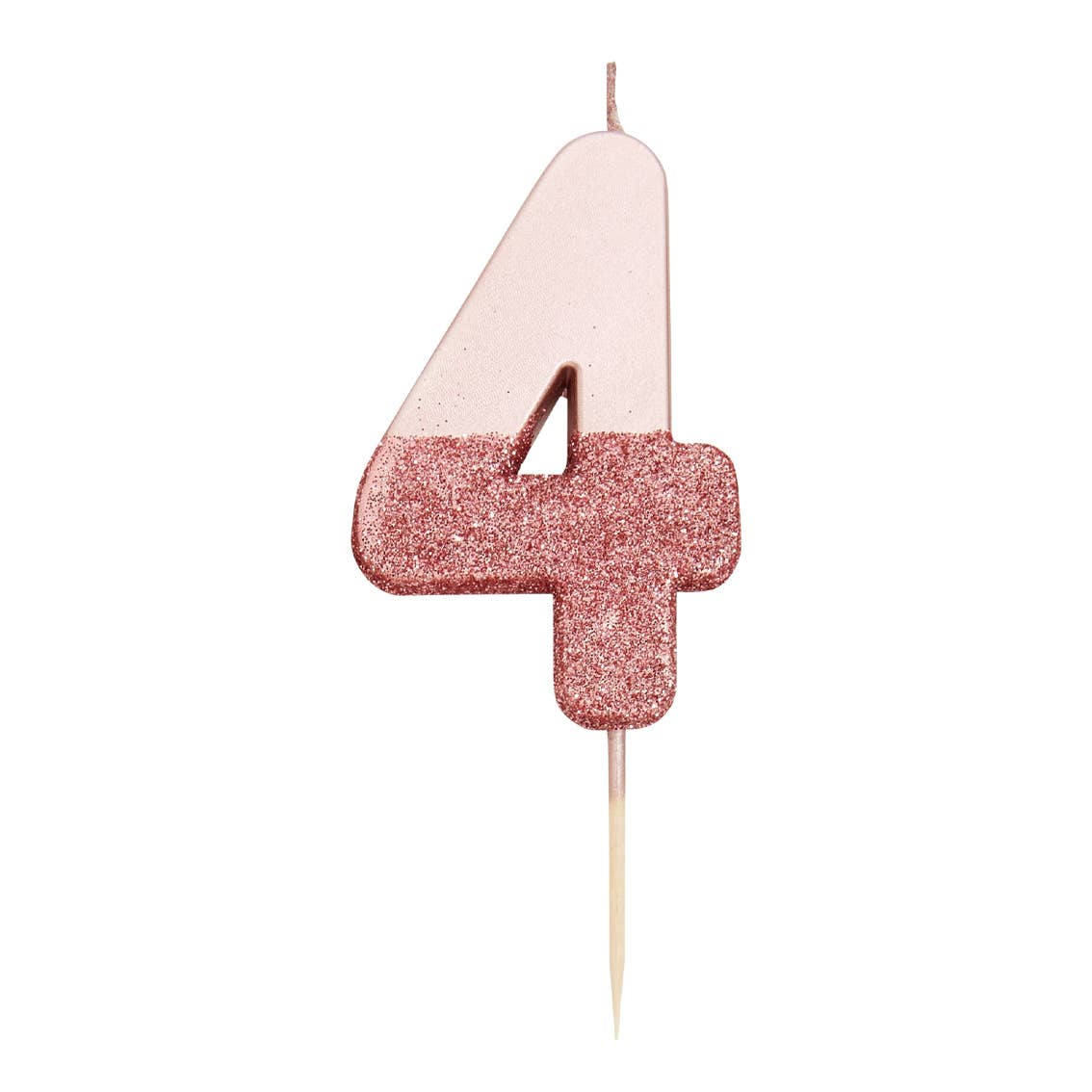 Rose Gold Glitter Dipped Number Candles