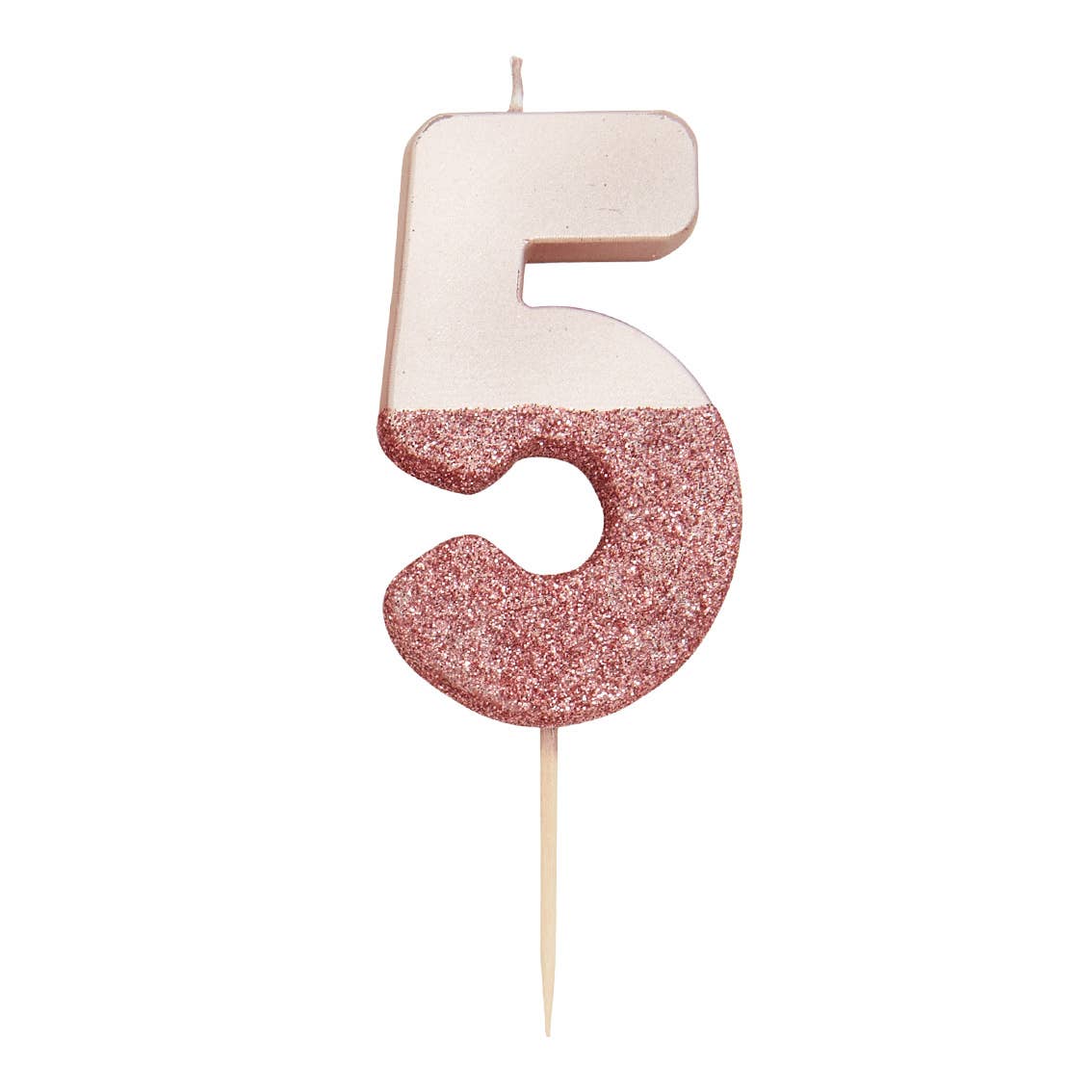 Rose Gold Glitter Dipped Number Candles