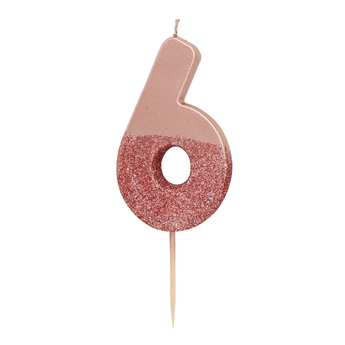 Rose Gold Glitter Dipped Number Candles