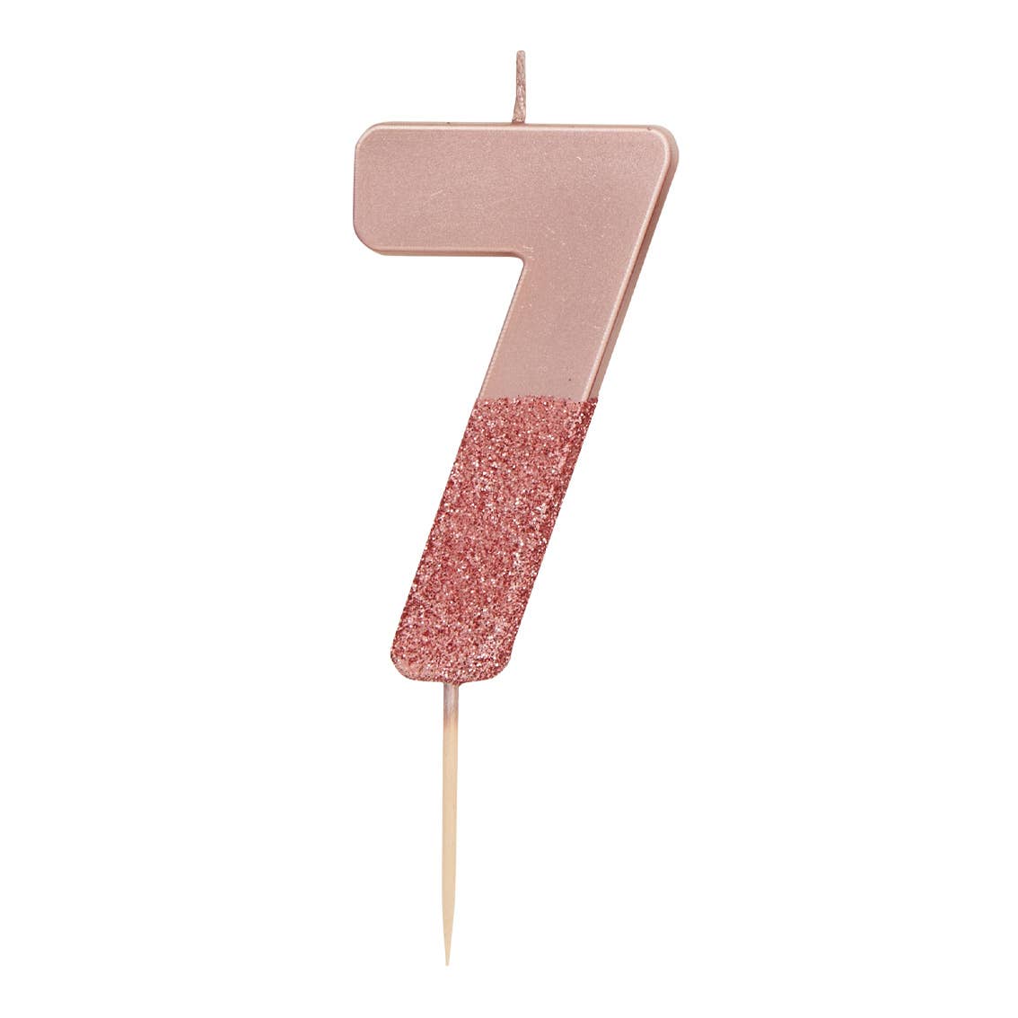 Rose Gold Glitter Dipped Number Candles