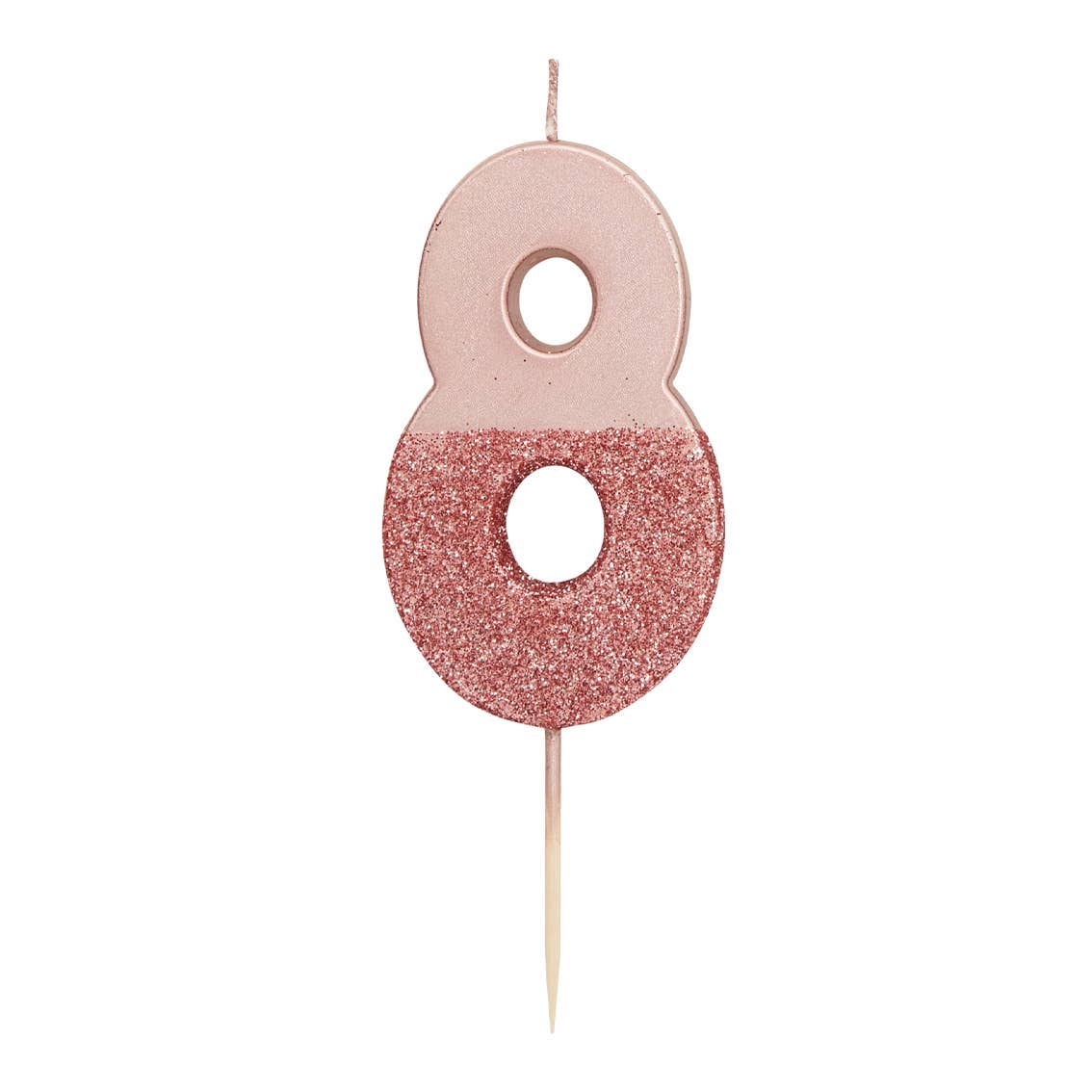 Rose Gold Glitter Dipped Number Candles
