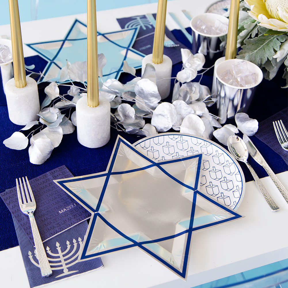 Silver Star of David Plates (8 pk)