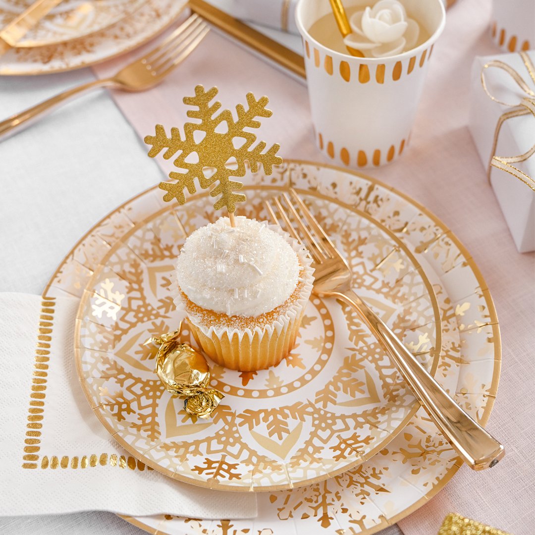 Golden Snowflake Large Plates (10 pk)
