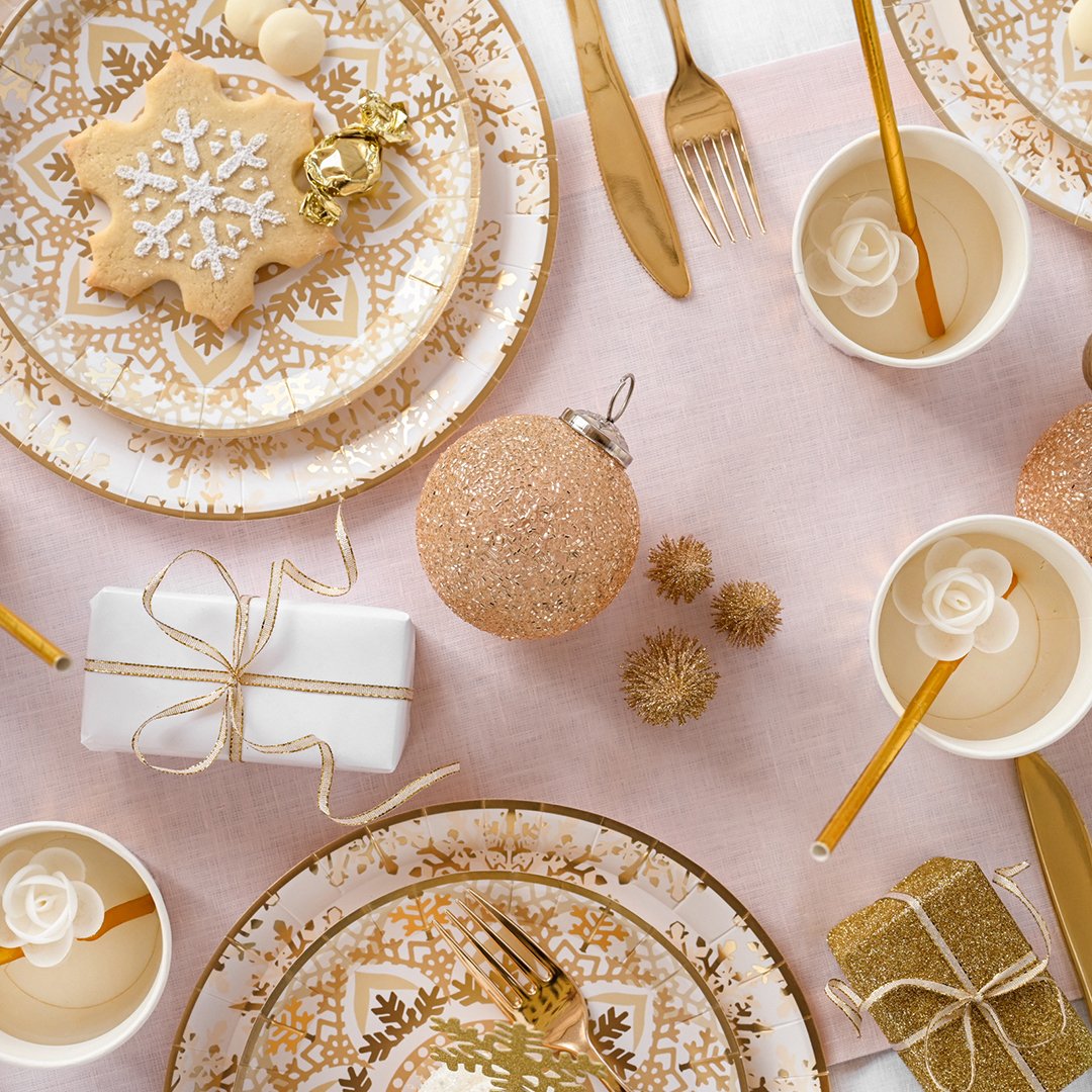 Golden Snowflake Small Plates (10 pk)