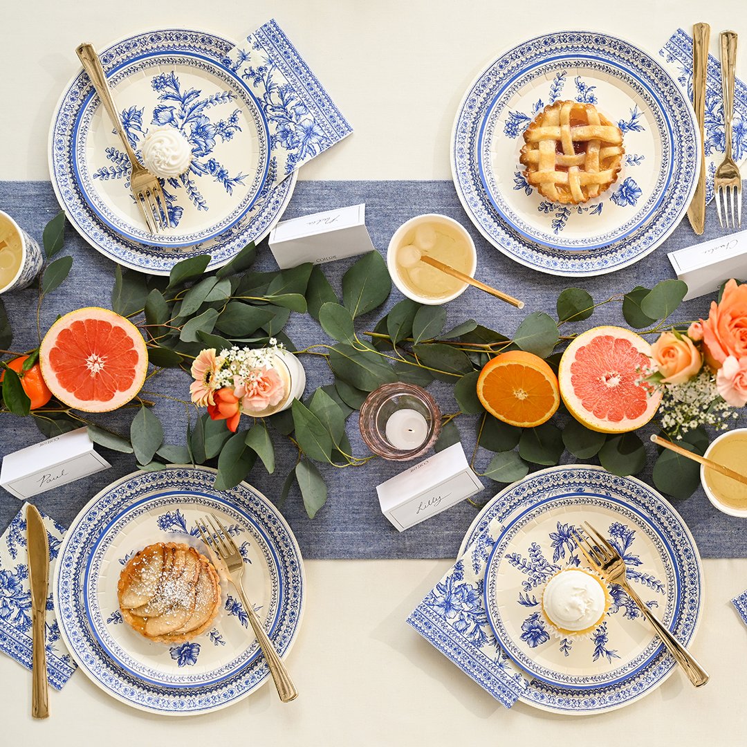 French Toile Large Paper Plates (10 pk)