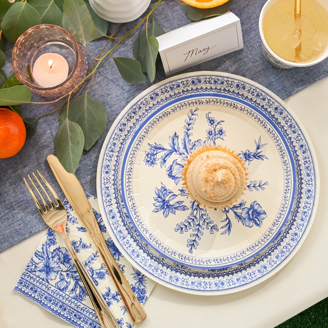 French Toile Large Paper Plates (10 pk)