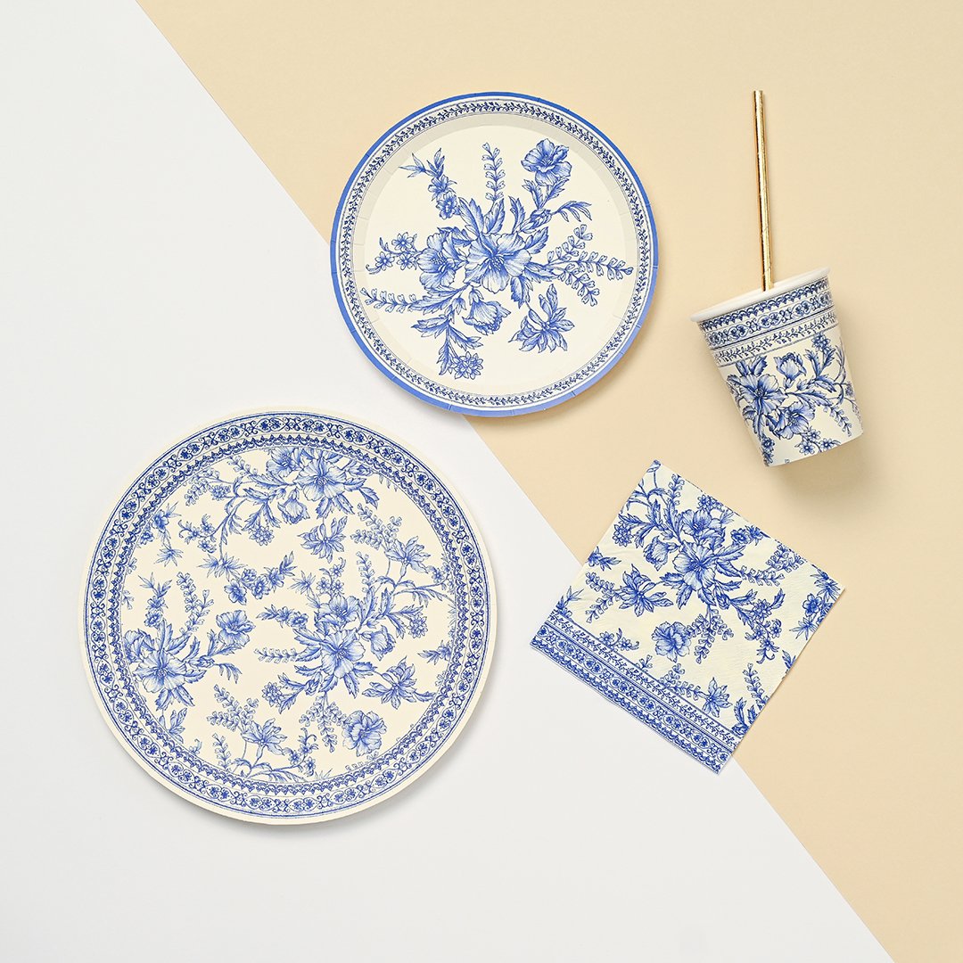 French Toile Large Paper Plates (10 pk)