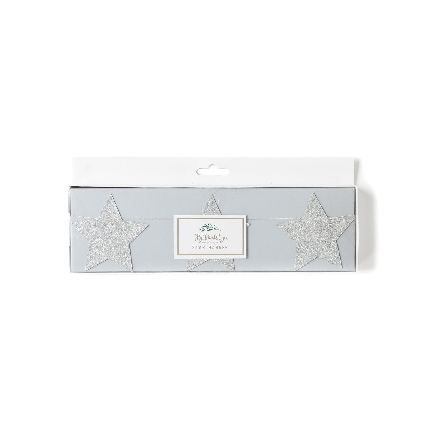 White Glitter Stars Banner