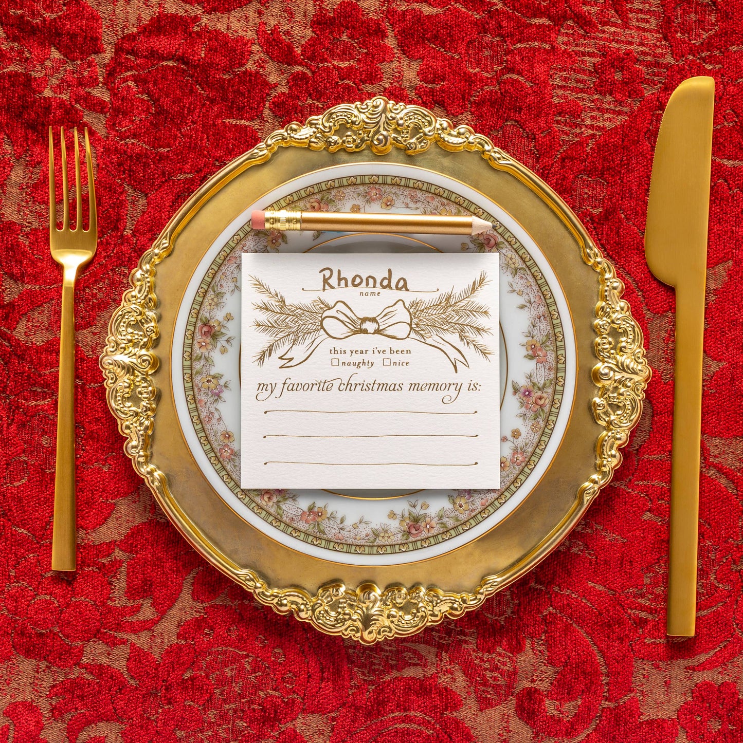 Favorite Christmas Memory Place Card Set