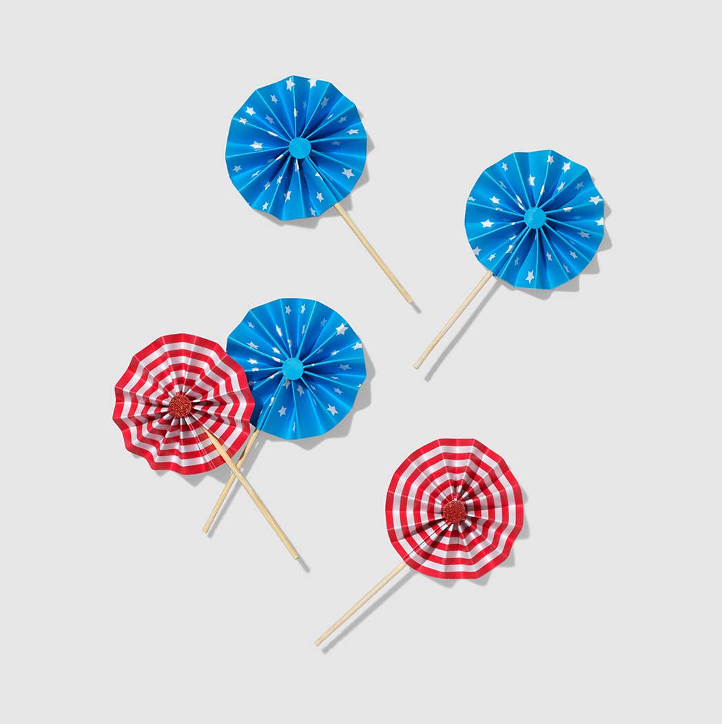 Patriotic Pinwheel Toppers (10 Count)