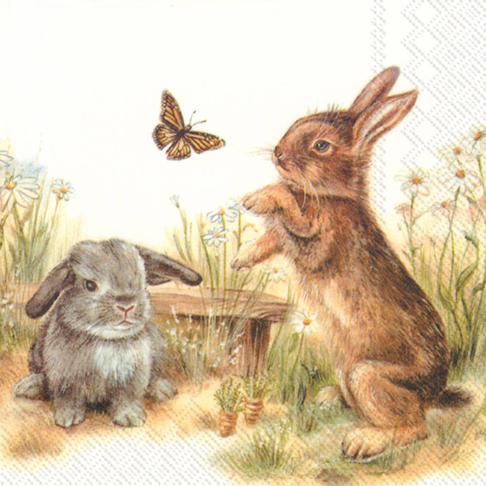 Bunny Duo Paper Lunch Napkins (20 Pk)