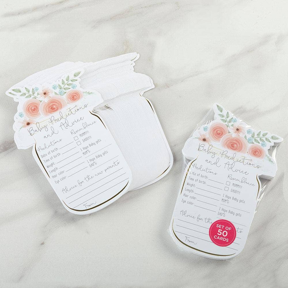 Floral Baby Shower Advice Card - Mason Jar Shaped (50 pk)