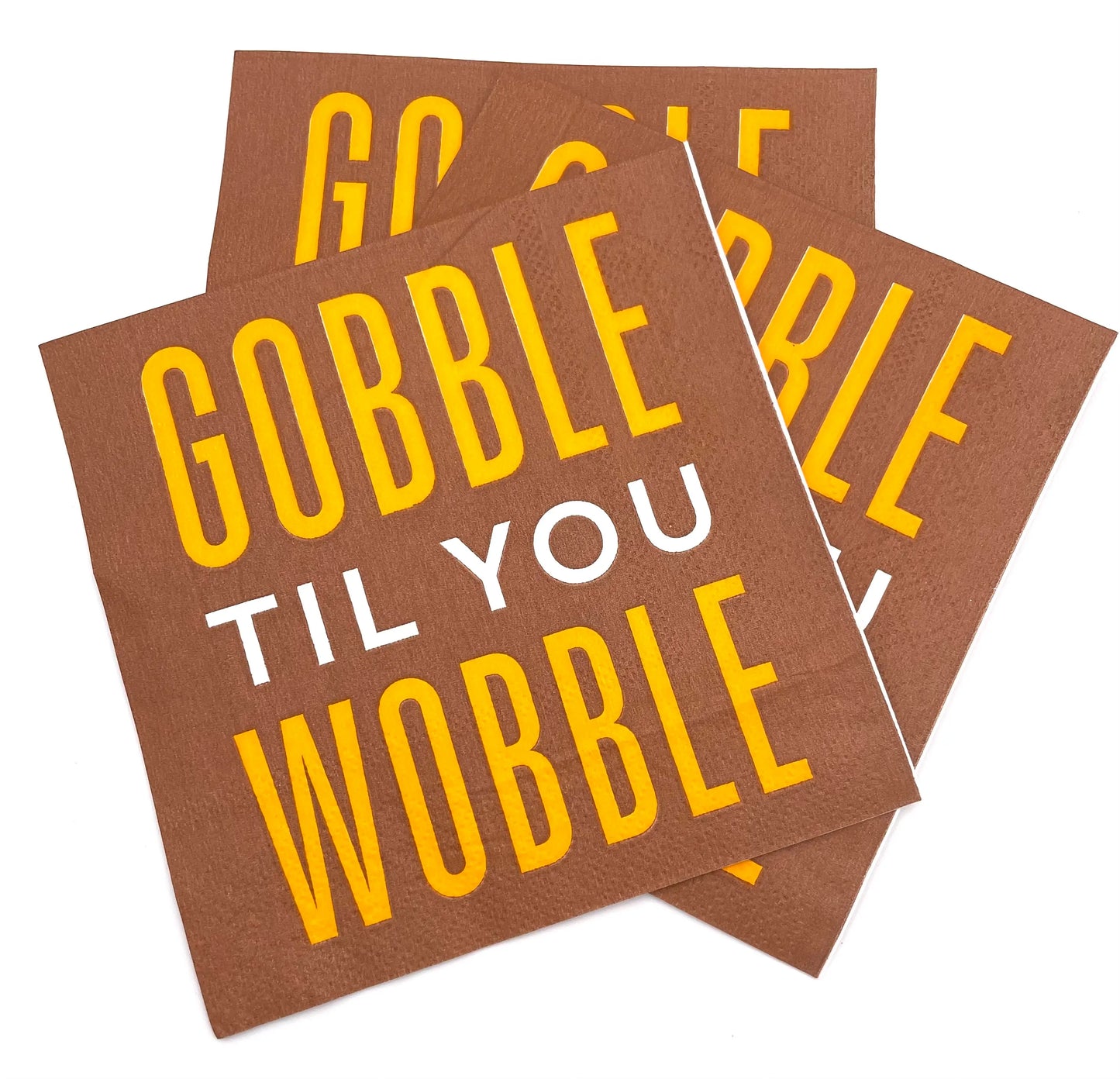 Gobble Til You Wobble Beverage Napkins (20 Count)
