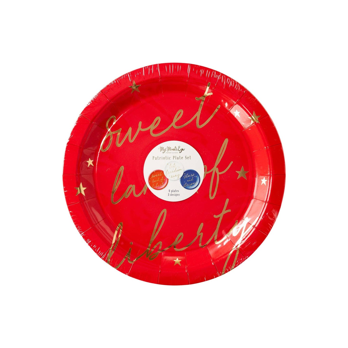 Americana Script Paper Plate Set (9 Count)