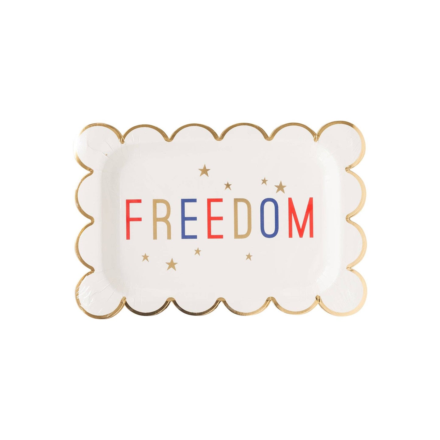 Freedom Scalloped Rectangular Plates (8 Count)