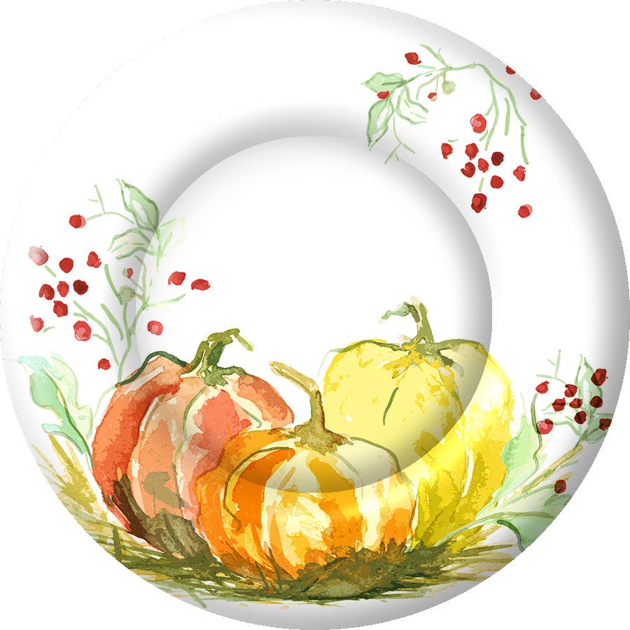Painted Pumpkin Large Plates (8 Count)