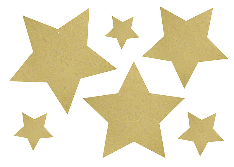 Gold Star Hanging Decorations (6 pk)
