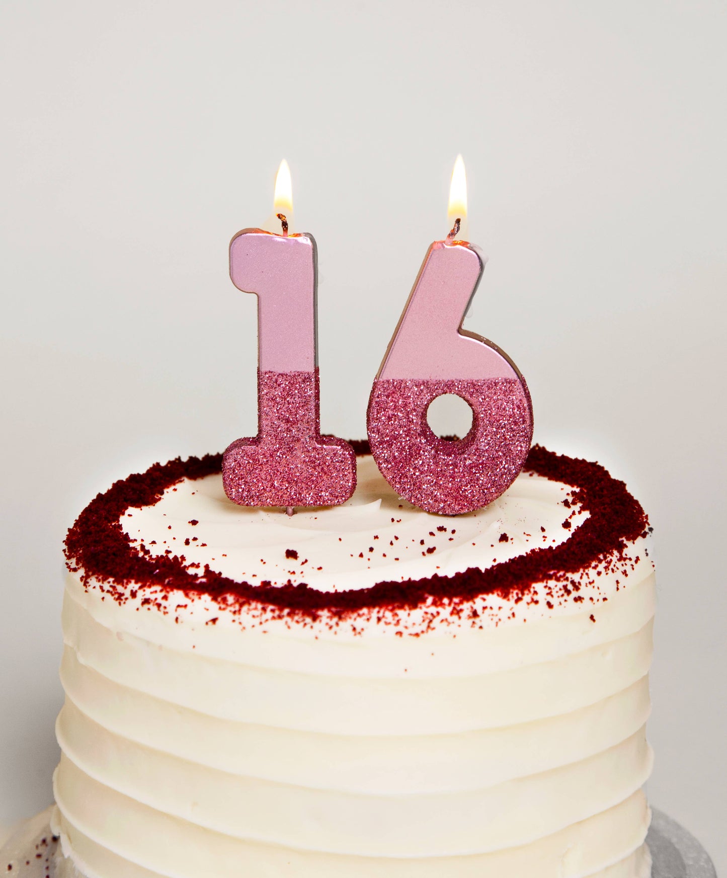 Rose Gold Glitter Dipped Number Candles