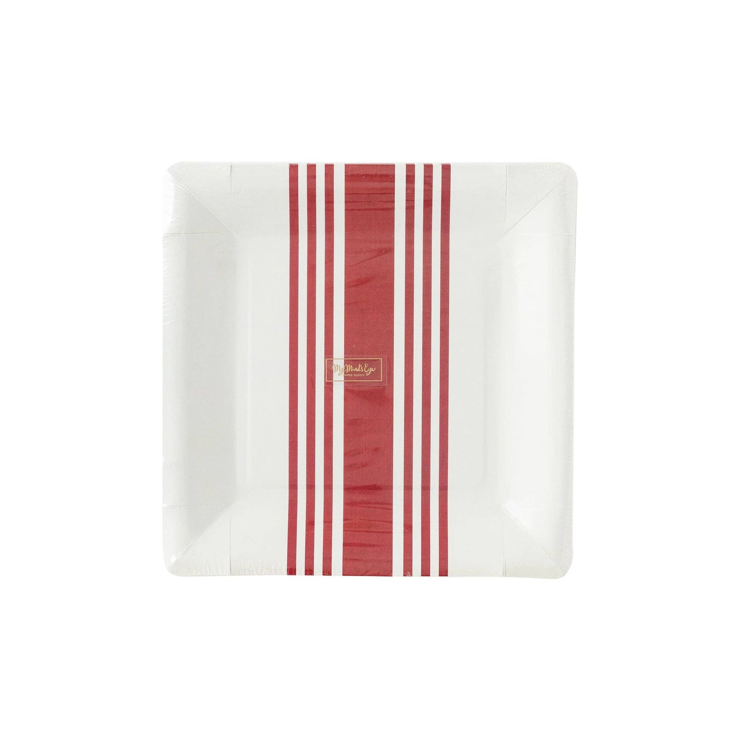 Hamptons Red Striped Plates (8 Count)