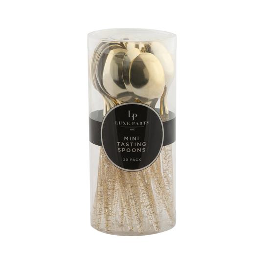 Gold Glitter Mini Spoons (20 pk)