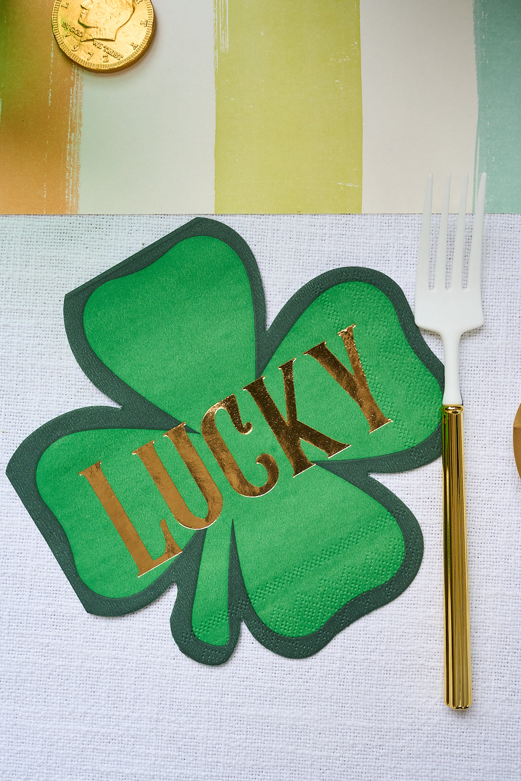 Lucky Shenanigans Shamrock Shaped Napkins (16 Count)