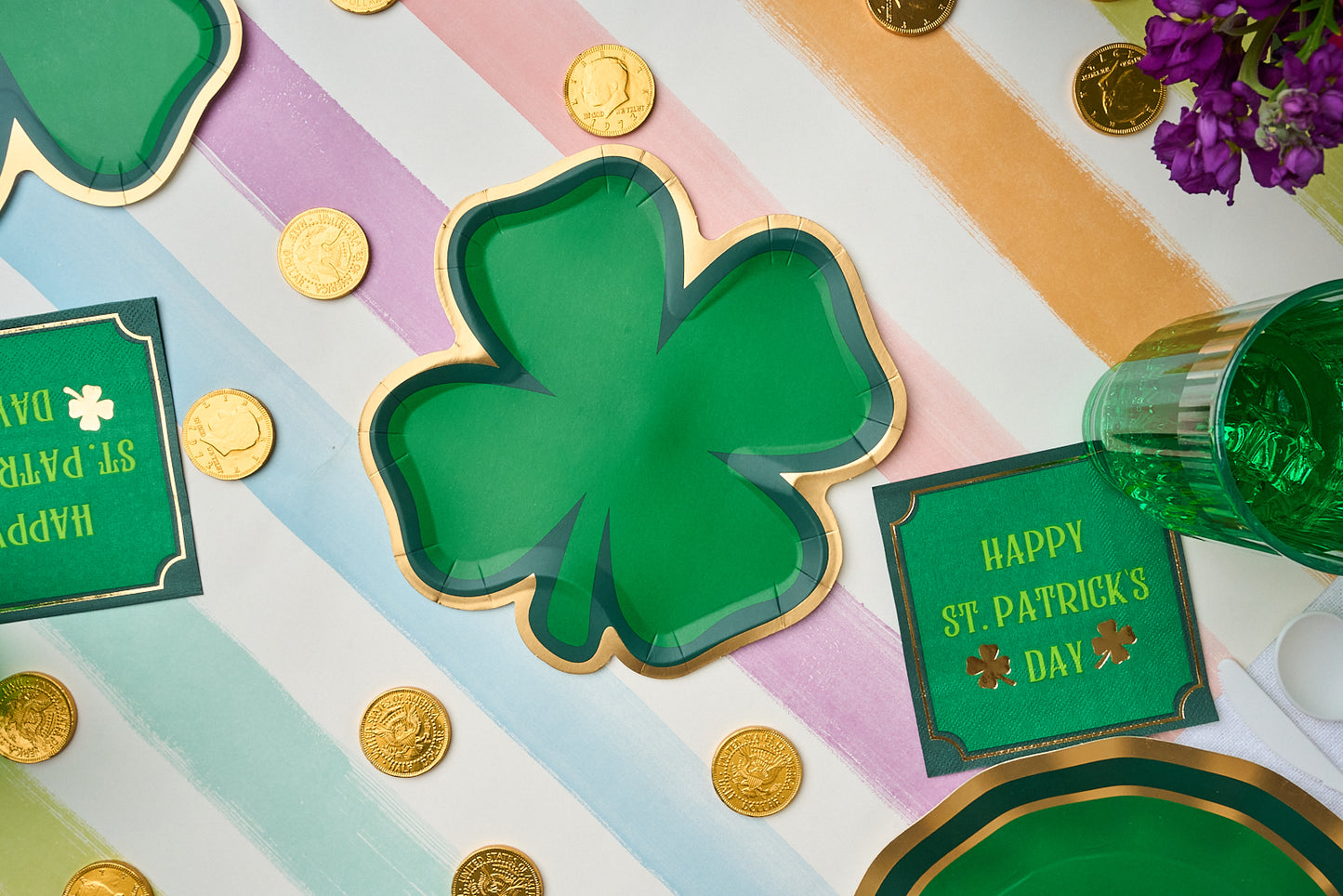 Shenanigans Die-Cut Shamrocks Small Plates (8 Count)