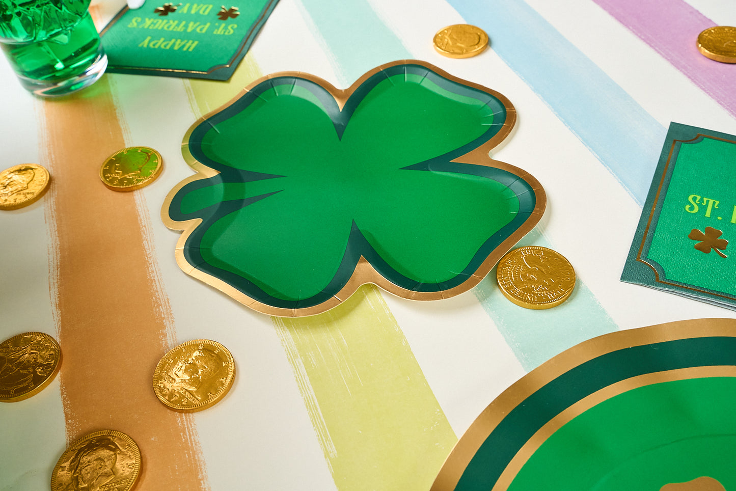 Shenanigans Die-Cut Shamrocks Small Plates (8 Count)