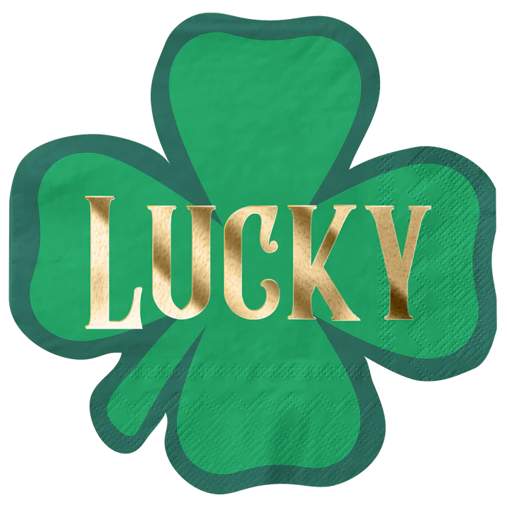 Lucky Shenanigans Shamrock Shaped Napkins (16 Count)