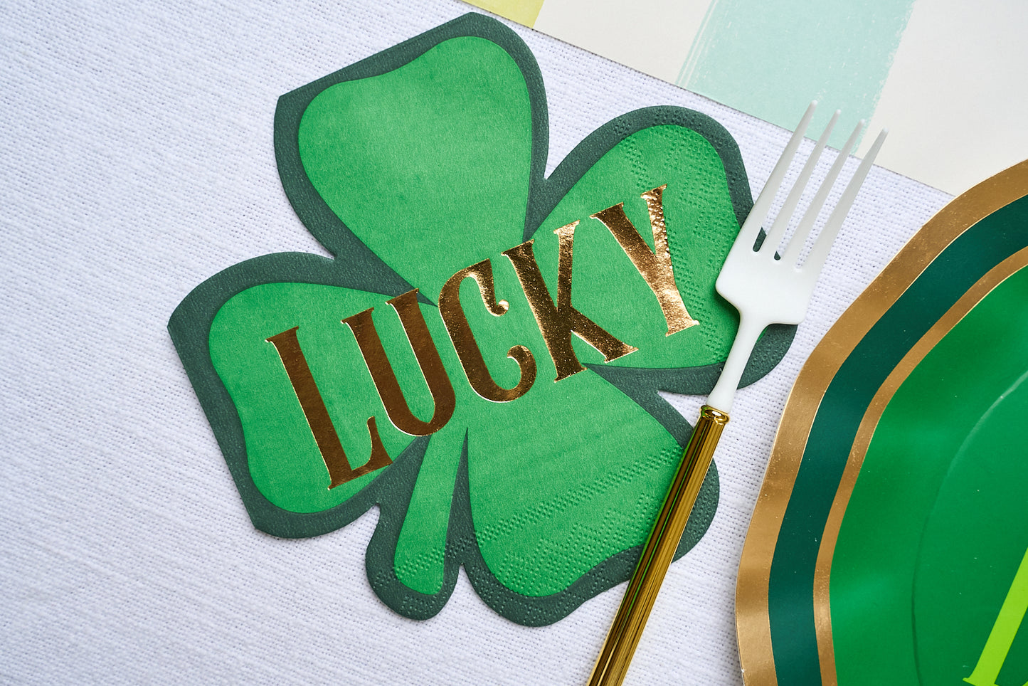 Lucky Shenanigans Shamrock Shaped Napkins (16 Count)