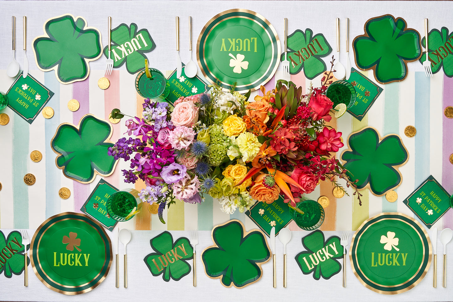 Shenanigans Die-Cut Shamrocks Small Plates (8 Count)